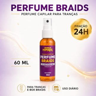 Perfume Capilar 60ml para Tranças, Box Braids e Cabelos Trançados