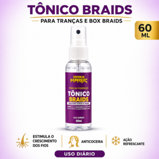 Tônico Capilares Braids 60ml Para Tranças Box Braids Anticoceira